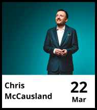 Booking link for Chris McCausland on 22 March 2025